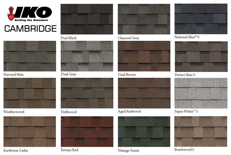 3 Tab Shingle Color Chart